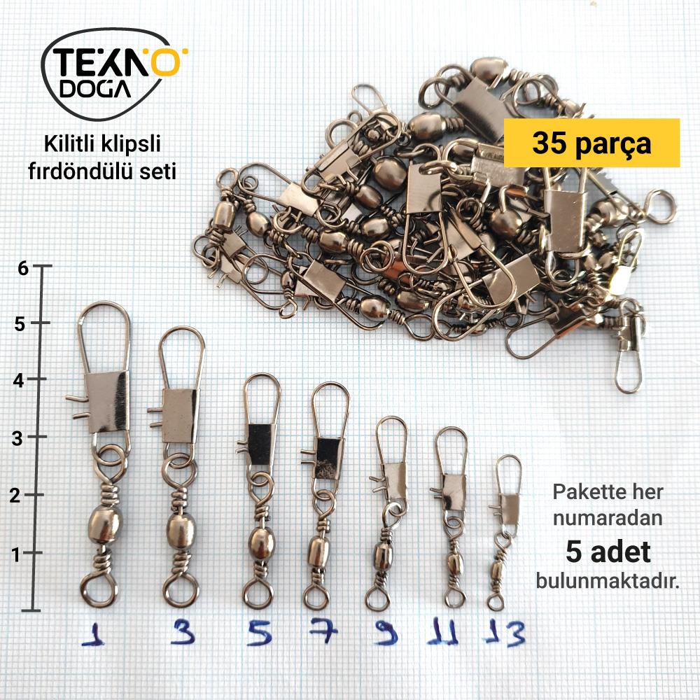 Kilitli klıpsli fırdöndü seti 35 parça